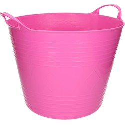 Flexibele emmer - roze - 27 liter - kunststof - 40 x 35 cm - Wasmanden