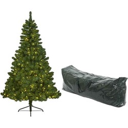 Kunstkerstboom met verlichting 210 cm Imperial Pine groen met opbergzak - Kunstkerstboom