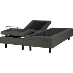 DUKE II - Tweepersoonsbed - Donkergrijs - 160 x 200 cm - Polyester