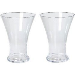 Bloemen boeket uitlopende vaas glas 30 cm - Vazen