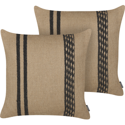 Beliani DESALIX - Sierkussen-Beige-Jute