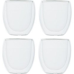 Set van 4x dubbelwandige koffieglazen/cappuccino glazen 300 ml - Koffie- en theeglazen