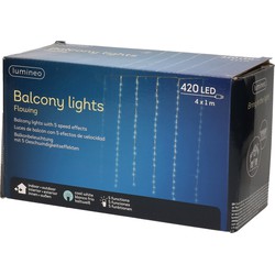 LED gordijnverlichting balkon koel wit 420 lampjes - Lichtsnoeren