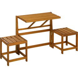 4goodz Ruimtebesparende 2-in-1 Tuinmeubelset voor 2 personen Inklapbaar