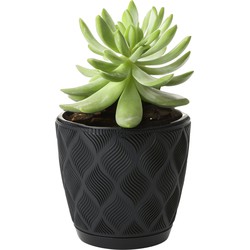 Form Plastic Plantenpot/bloempot New Age - kunststof - zwart - D27 x H24 cm - Plantenpotten