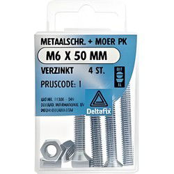M.schroef moer pk m6x50mm 4st