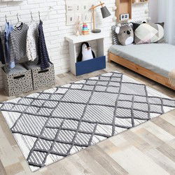 Dertona Modern Grijs vloerkleed - Tienerkamer - 190 X 280 CM