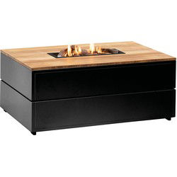 Cosi Fires - Cosipure lounge gas vuurtafel 120 black - teak top