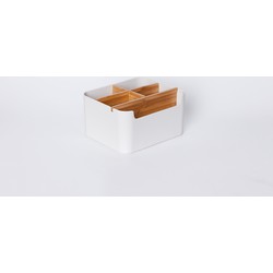 Furniteam - Design Desk-Organizer met 5 Vakken Wit en naturel