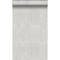 Origin Wallcoverings behang grafische vorm glanzend grijs - 53 cm x 10,05 m - 347233