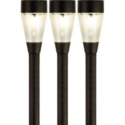 3x Buitenlamp/tuinlamp Jive 32 cm zwart op steker - Prikspotjes