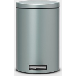 Pedal Bin Silent, 12 litre, Soft Closing, Plastic Inner Bucket - Metallic Mint