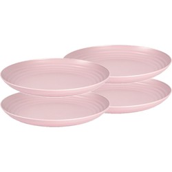 Set van 8x stuks rond kunststof borden oud roze 25 cm - Dinerborden