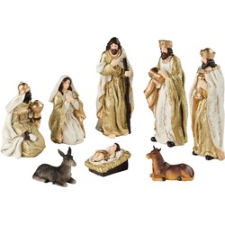 Kerstgroep poly 8 figuren multi 8st