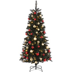 Black Box Voss Kunstkerstboom - H185xØ99cm - Met decoratie - Rood/goud