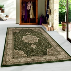 Tapijtenloods Isfahan Oosters Klassiek Laagpolig Vloerkleed Groen- 80x150 CM