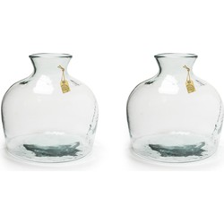 2x stuks transparante Eco terrarium vaas/vazen van glas 35 x 34 cm - Vazen