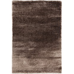 Tapijtenloods Pearl Effen Vloerkleed Taupe Hoogpolig- 80x150 CM