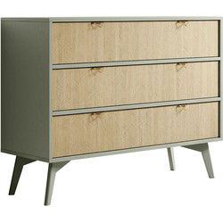 Meubella - Ladekast Essence - Groen - Licht eiken - 106 cm
