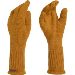 Knit Factory Lana Gebreide Dames Handschoenen - Polswarmers - Oker - One Size