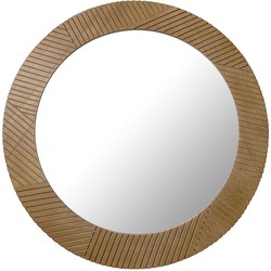 LW Collection LW Collection Wandspiegel bruin rond 60x60 cm hout