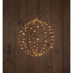 Metal 50 cm 3D Ball Black With 216Led Flash Classic Warm