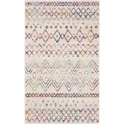 Safavieh Modern Chic Indoor Woven Area Rug, Madison Collection, MAD798, in Ivory & Fuchsia, 91 X 152 cm