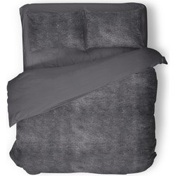 Eleganzzz Dekbedovertrek Flanel Fleece - dark grey 200x200/220cm