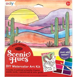 Ooly Ooly - Scenic Hues D.I.Y. Watercolor Art Kit - Desert Getaway (17 PC Set)