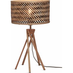 Tafellamp Java - Bamboe/Zwart - Ø32x56cm