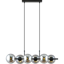 moderne hanglamp Bernardi Zwart 6-lichts