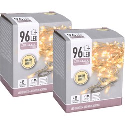 Kerstverlichting - 2 stuks - warm wit - 700 cm - met timer - 96 leds - Kerstverlichting kerstboom