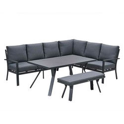 Garden Impressions Senja lounge dining set 4-delig rechts - mystic grijs
