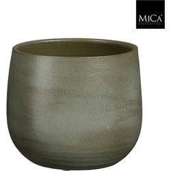 Mica Decorations Bloempot Sevilla - 19x19x16 cm - Terracotta - Donker Groen