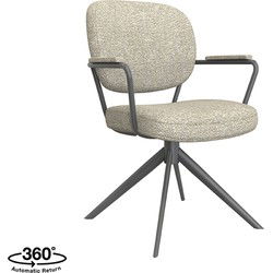 LABEL51 Eetkamerstoel Basel - Naturel - Boucle - Black Frame