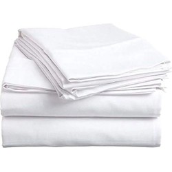 Zavelo Essential Laken Wit (Percale katoen)-Lits-jumeaux (250x260 cm)