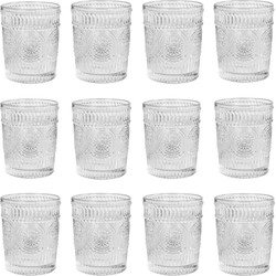 Krumble Waterglas vintage - 260 ml - Set van 12