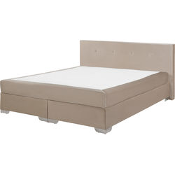 Beliani CONSUL - Boxspringbed-Beige-Fluweel