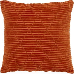 Kave Home - Mei-kussensloop van 100% katoen en fluweel oranje 45 x 45 cm