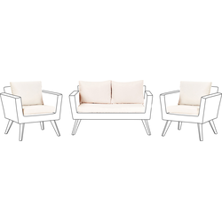 VITTORIA - Tuinkussenhoezen set - Gebroken wit - Polyester
