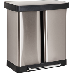 ECOSORT - Dubbele pedaalemmer - Zilver - 60 l - IJzer
