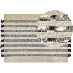 TACETTIN - Modern vloerkleed - Gebroken wit - 140 x 200 cm - Wol