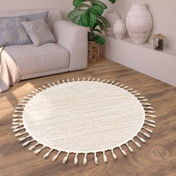 Laagpolig Vloerkleed Auclisa - Gestreept - Creme - 80x150 cm