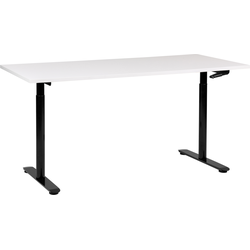 DESTINAS - Verstelbaar bureau - Wit/Zwart - Spaanplaat