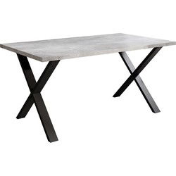 Meubella - Eetkamertafel Berry - Betonlook - 160 cm