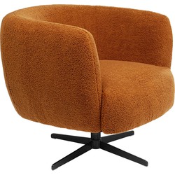 Draaifauteuil Peony Fuzzy Brown