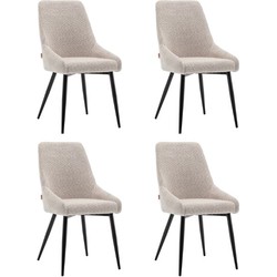 Eetkamerstoelen set van 4 Oscar Boucle Beige