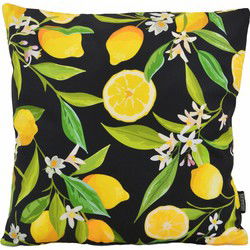 Sierkussen Citroenen Zwart/Geel | 45 x 45 cm | Katoen/Polyester