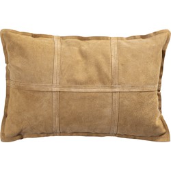 PTMD Cobie Camel suede leather cushion rectangle