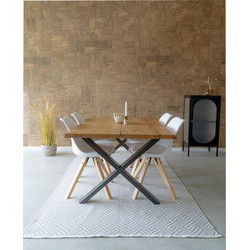 Eetkamerstoel Wit - Kunstleer & Hout - Zithoogte 48cm - Set van 2